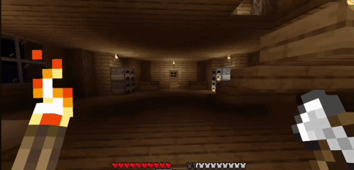 A Screenshot Of A Minecraft Game Shows A Window With A Hammer In The Foreground GIF