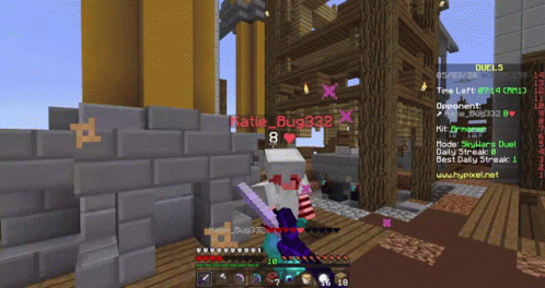 A Screenshot Of A Minecraft Game With The Name Katie Bug332 On It GIF