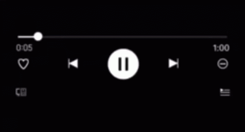 A Screenshot Of A Music Player With A Pause Button And A Heart Icon . GIF