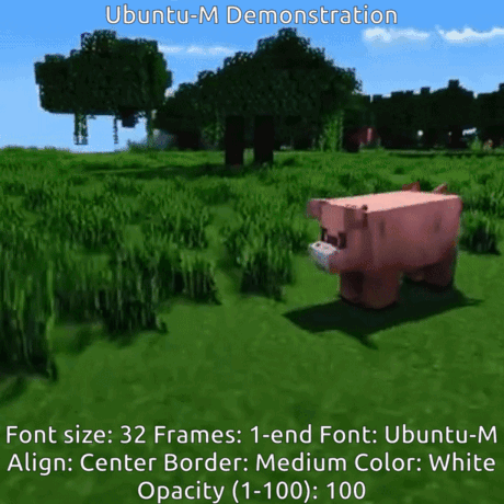 A Screenshot Of A Pig In A Field With The Words Ubuntu-M Demonstration GIF