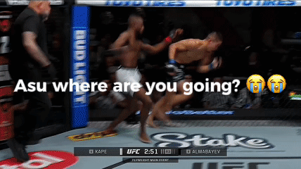 A Screenshot Of A Ufc Fight With The Words Asu Where Are You Going On The Bottom GIF