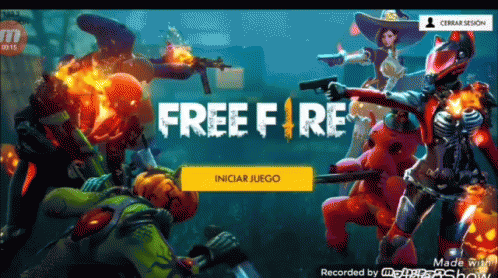 A Screenshot Of A Video Game Called Free Fire With A Yellow Button That Says Iniciar Juego GIF