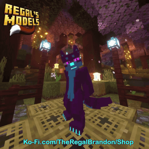 A Screenshot Of A Video Game Called Regal 'S Models Shows A Purple Fox GIF