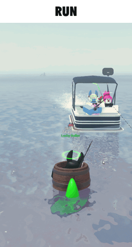 A Screenshot Of A Video Game Called Run With A Boat In The Background GIF