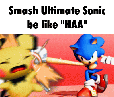 A Screenshot Of A Video Game Called Smash Ultimate Sonic Be Like Haa GIF