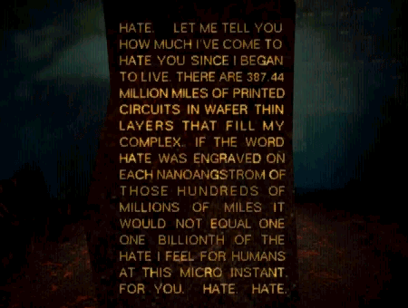 A Screenshot Of A Video Game Says Hate Let Me Tell You How Much I 'Ve Come To Hate You GIF