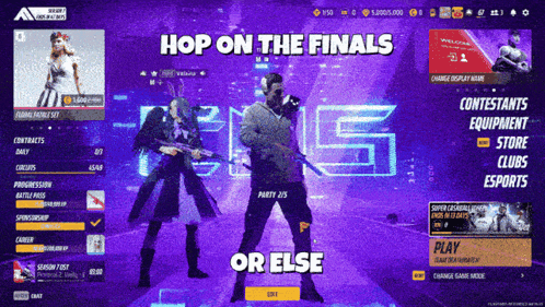 A Screenshot Of A Video Game Says Hop On The Finals GIF