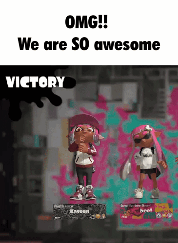 A Screenshot Of A Video Game Says Omg We Are So Awesome GIF
