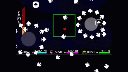 A Screenshot Of A Video Game Showing Kris And Susie GIF