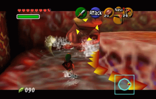 a screenshot of a video game shows a character being attacked by a monster