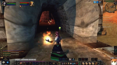 A Screenshot Of A Video Game Shows A Character Holding A Torch And A Fireball GIF