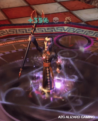 A Screenshot Of A Video Game Shows A Character With A + 35% Increase In Power GIF