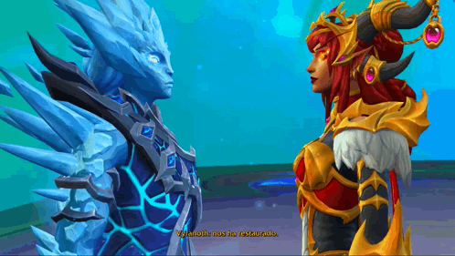 A Screenshot Of A Video Game Shows A Dragon And A Woman Talking GIF