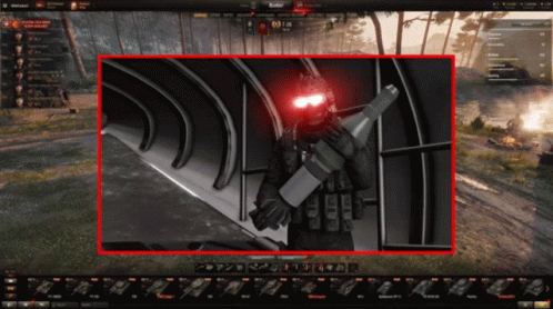 A Screenshot Of A Video Game Shows A Man Holding A Large Rocket GIF