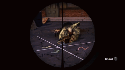 a screenshot of a video game shows a man with a gun and the words katt oh on the bottom