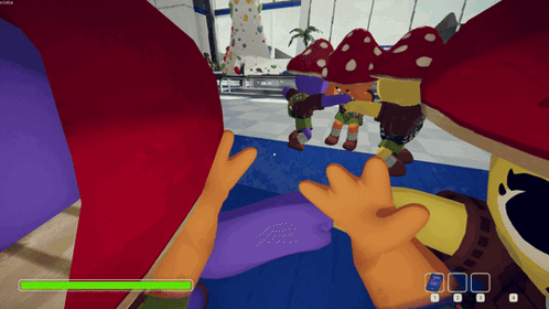A Screenshot Of A Video Game Shows A Person Holding A Blue Object GIF