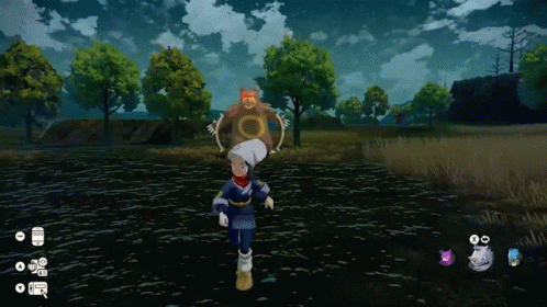 A Screenshot Of A Video Game Shows A Person Running In A Field GIF