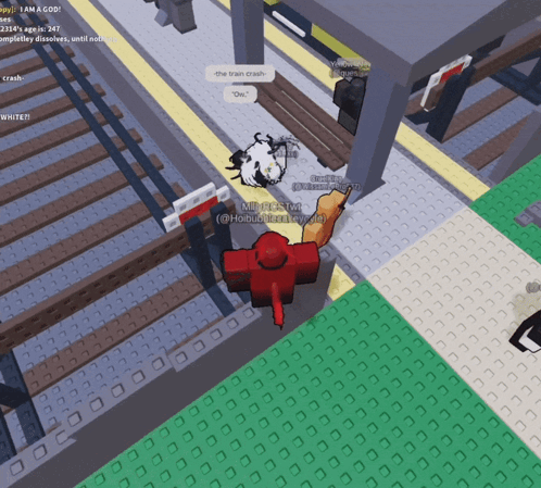 A Screenshot Of A Video Game Shows A Person Talking About The Train Crash GIF