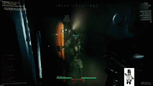 A Screenshot Of A Video Game Shows A Soldier In The Dark GIF
