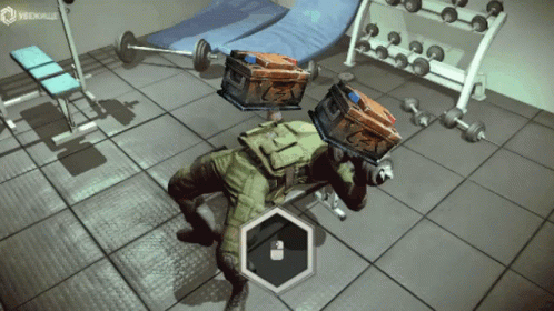 A Screenshot Of A Video Game Shows A Soldier Lifting Boxes GIF