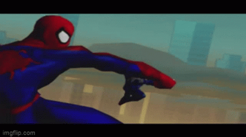 A Screenshot Of A Video Game Shows A Spider-Man In Action GIF