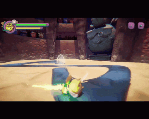 A Screenshot Of A Video Game Shows A Spongebob Character With A Sword In His Hand GIF