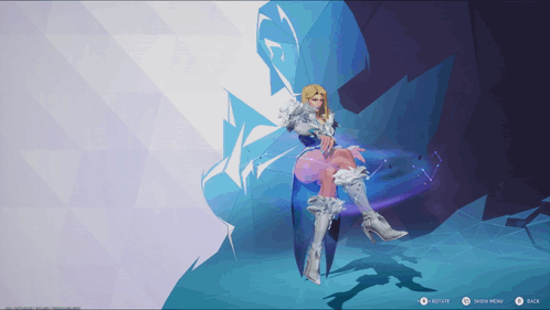 A Screenshot Of A Video Game Shows A Woman In A White Outfit GIF