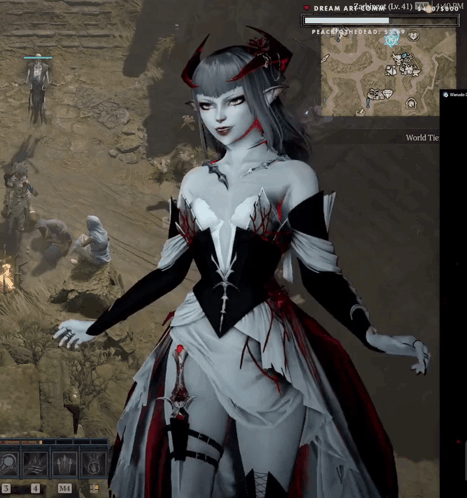 A Screenshot Of A Video Game Shows A Woman With Horns And A Sword GIF