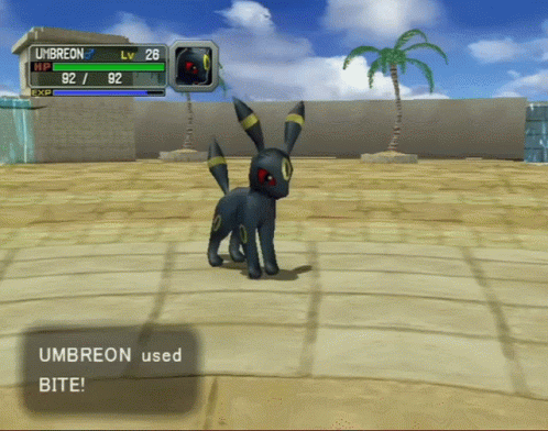 A Screenshot Of A Video Game Shows Umbreon Being Used GIF