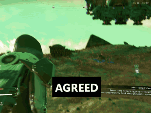 A Screenshot Of A Video Game That Says Agreed On The Bottom GIF