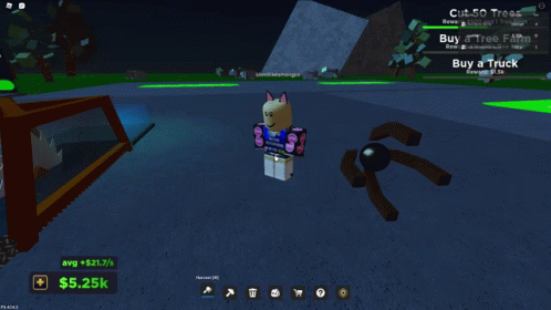 A Screenshot Of A Video Game That Says Buy Tree Effect And Buy Truck GIF