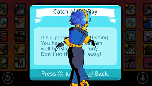 A Screenshot Of A Video Game That Says Catch Of The Day GIF