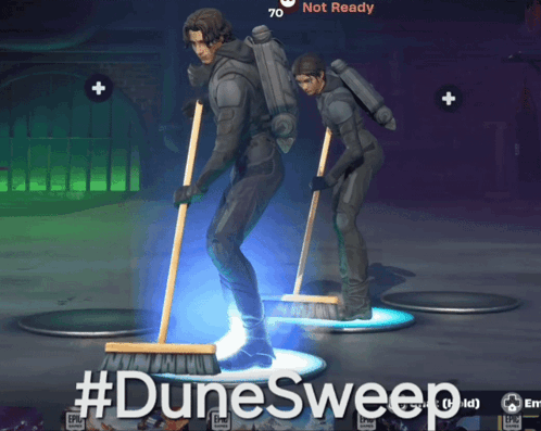 A Screenshot Of A Video Game That Says #Dunesweep On The Bottom GIF