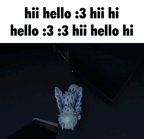 A Screenshot Of A Video Game That Says Hii Hello 3 Hii Hi Hello 3 3 Hii Hello Hi GIF