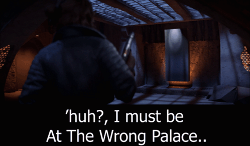 Video Game Screenshot Huh I Must Be At The Wrong Palace GIF
