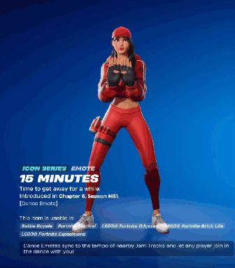 A Screenshot Of A Video Game That Says ' Icon Series Emote 16 Minutes ' GIF