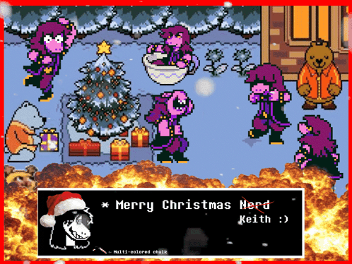 A Screenshot Of A Video Game That Says Merry Christmas Nerd GIF