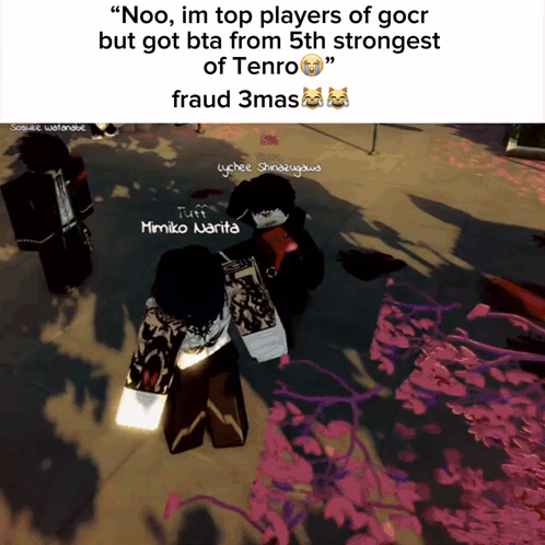 A Screenshot Of A Video Game That Says Noo Im Top Players Of Gocr But Got Bta From 5Th Strongest Of Tenro GIF