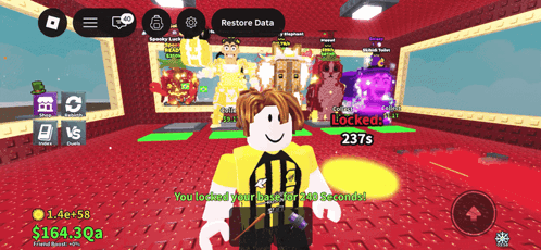 A Screenshot Of A Video Game That Says Restore Data On The Bottom GIF