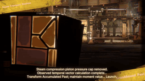 A Screenshot Of A Video Game That Says Steam Transport Machine On It GIF