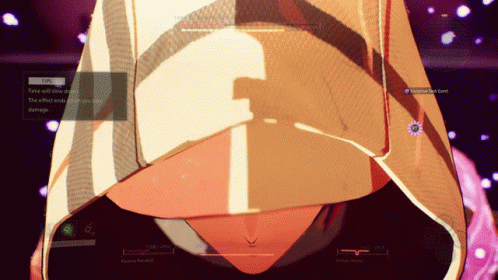 A Screenshot Of A Video Game That Says ' Time Will Slow Down The Effect Ends When You Take Damage ' On It GIF