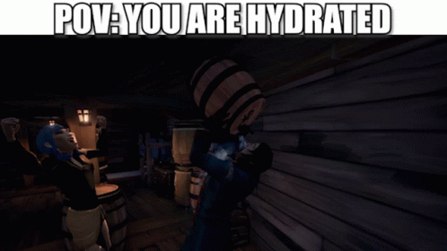a screenshot of a video game with a caption that says pov you are hydrated