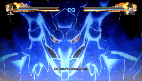 A Screenshot Of A Video Game With A Character Named Sasuke And A Character Named Mikasa GIF