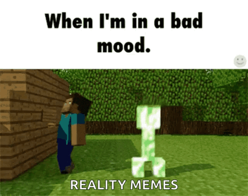 Video Game Creeper Saying When I'm In A Bad Mood GIF