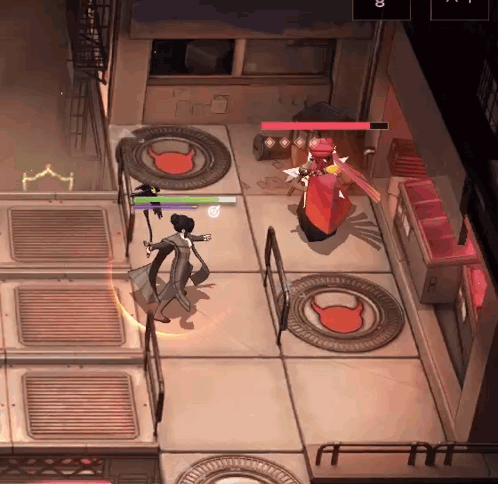 A Screenshot Of A Video Game With A Devil Symbol On The Ground GIF