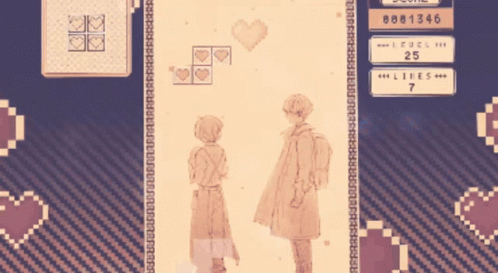 A Screenshot Of A Video Game With A Girl And A Boy Standing Next To Each Other GIF