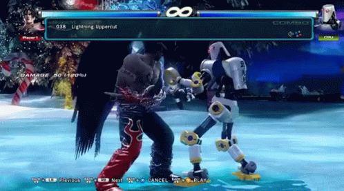 A Screenshot Of A Video Game With A Lightning Uppercut On The Screen GIF