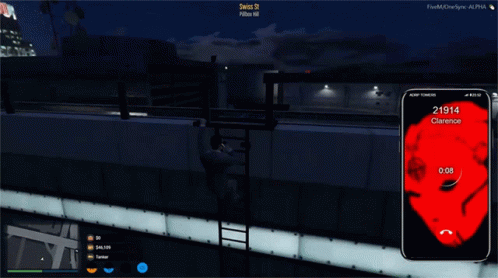 A Screenshot Of A Video Game With A Phone That Says Clarence On The Screen GIF