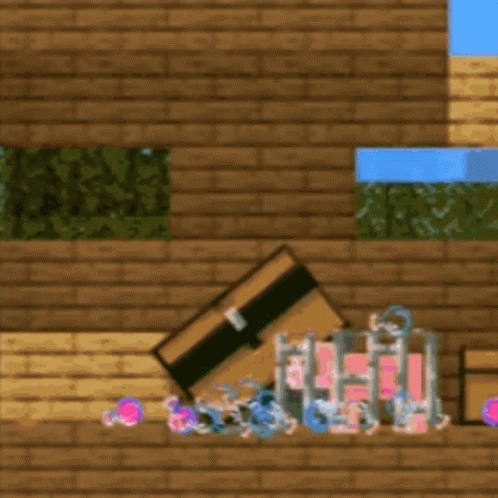 A Screenshot Of A Video Game With A Pink Square In The Middle Of The Screen GIF
