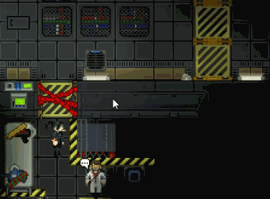A Screenshot Of A Video Game With A Red Tape Around A Door GIF